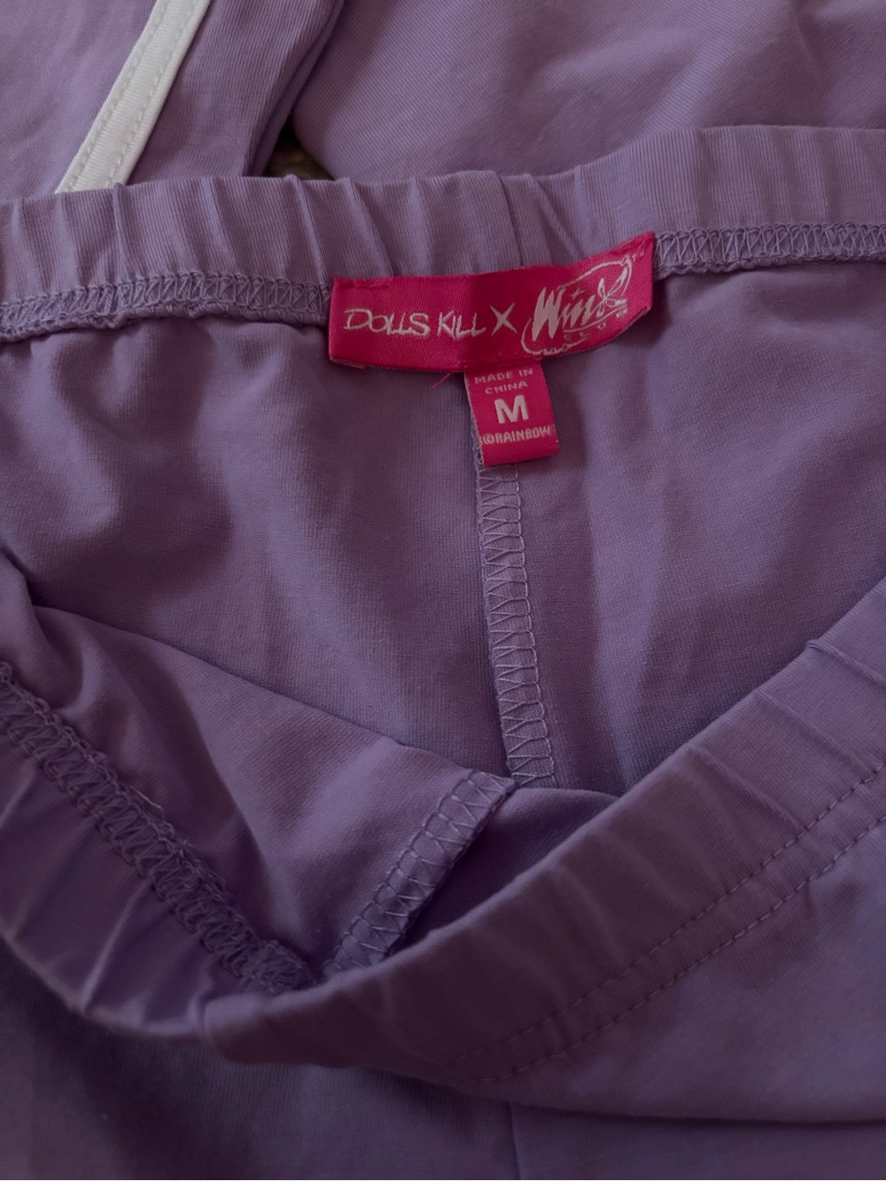 DEADSTOCK NWOT Dolls Kill x Winx Club Alfea Varsity Flare Pants M Purple Y2K - Picture 8 of 8